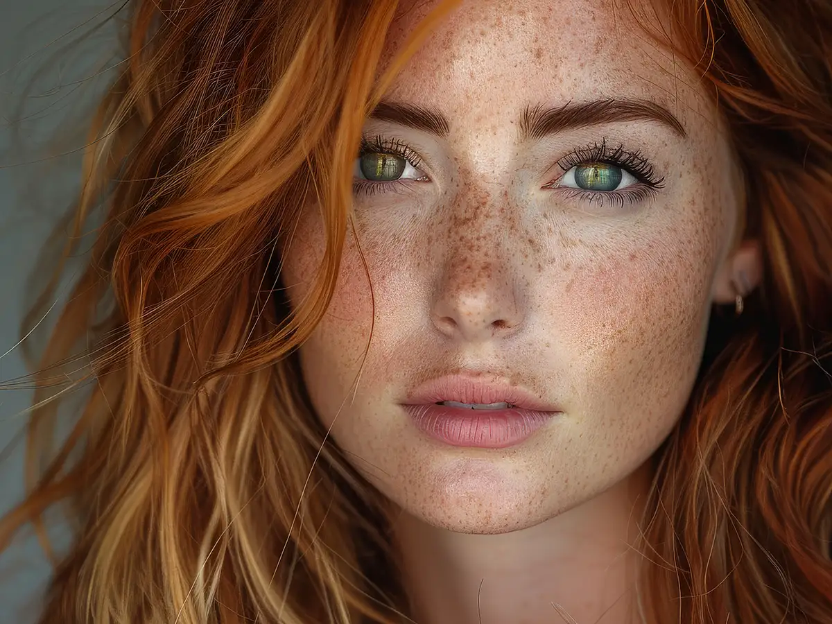 Attractive redhead with freckles