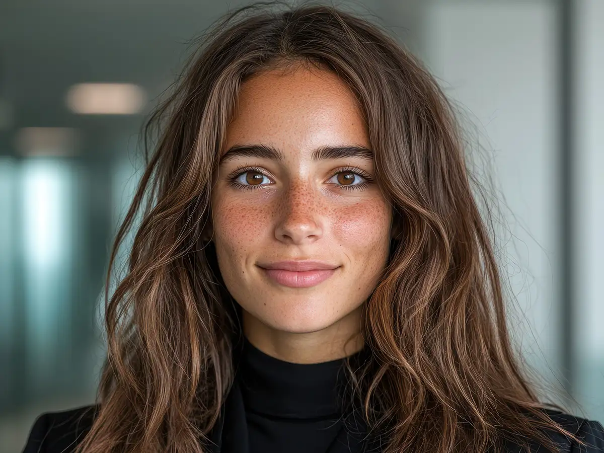 Brunette with long brown hair