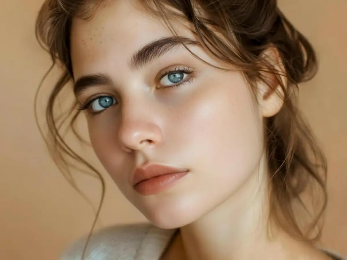 Lady after acne treatment